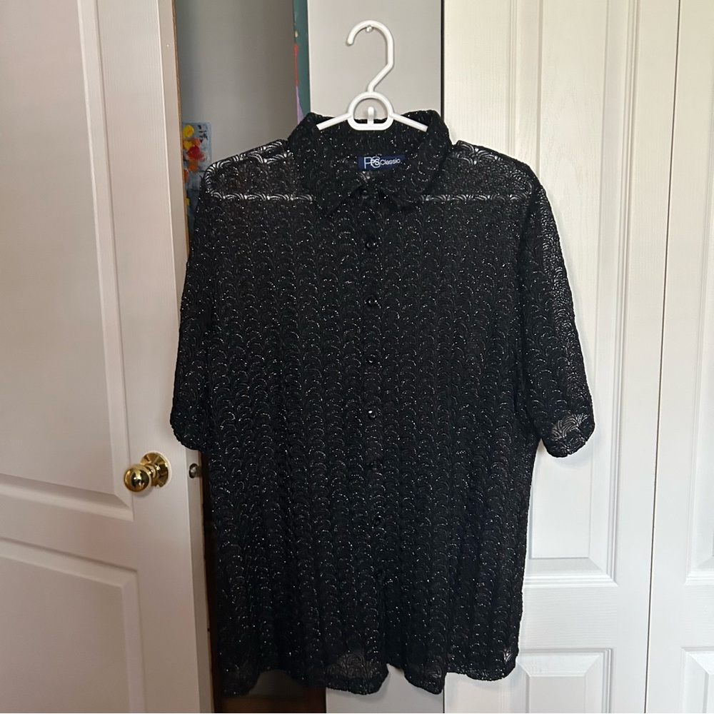 Penningtons Black Button Down Top